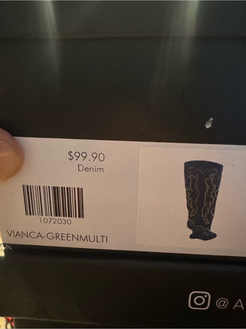 🔥 NWT AKIRA Vianca Green Multi Denim Open-Toe Boots 🔥 sizes 6- 11 - Picture 6 of 6